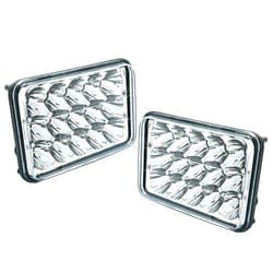 Yaeccc 2pcs 4x6 inch 90W LED Light Bulbs Crystal Clear Headlights Rectangular Replacement Sealed Beam Headlamps