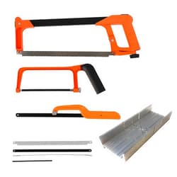 ELJGKKL Hacksaw Set, 12-Inch Steel Saw With Replaceable Blades and Metal Miter, 3PCS Handsaws (Frame, Mini, Junior), Metal Saw