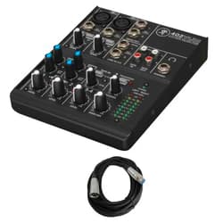 Mackie 402VLZ4 4-Channel Compact Mixer with 20ft. XLR Cable Bundle