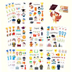 DUJAA 300Pcs Graduation Stickers Graduation Party Class of 2024 Congrats Grad Stickers Self Adhesive Featuring Graduation for Graduation Envelope Seals Grad Party Decoration Supplies