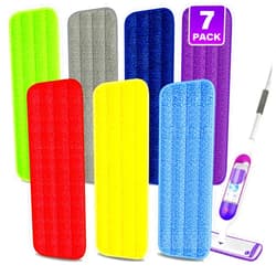 MEXERRIS 7 Pack Reusable Mop Pads for Swiffer PowerMop - MEXERRIS Microfiber PowerMop Pads Refills Machine Washable PowerMop Pads Hard Wood Floor Mop Pads for Swiffer PowerMop and 13''-15'' Spray Wet Mops