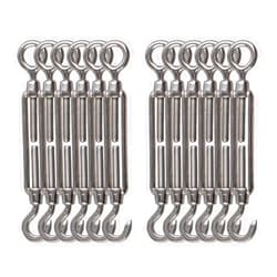 YanTone M4 Turnbuckle Hook and Eye 304 Stainless Steel Wire Rope Tensioner, 12Pcs