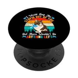 Cat Feline Cat Owner Feline Friend Pet Meow Gift I Would Slap The Stupid Out Of You But There Wouldn't Be Any PopSockets Standard PopGrip