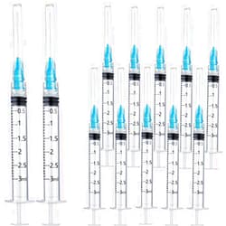 Expesumas 15Pack 3ml/cc Plastic Measurement Syringes and 23Ga for Scientific Labs, Industrial Adhesives, Pet and Animal Injector, Individually Package