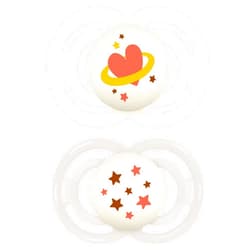 MAM Perfect Night Baby Pacifier, Patented Nipple, Glows in the Dark, Unisex, 16+, 2 count (Pack of 1)