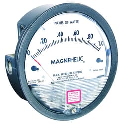 Dwyer® Magnehelic® Differential Pressure Gage, 2000-125PA, 0 to 120 Pa, Minor Div 5.0