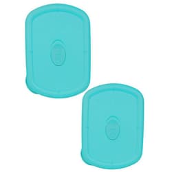 Pyrex 8212-VPC 3 - Quart Rectangular Vented Replacement Turquoise Lid - 2-Pack