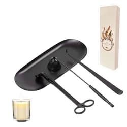 SHANDERBAR Candle Wick Trimmer, Candle Snuffer,Candle Storage Tray Plate, Wick Dipper,4 in 1 Candle Accessories with Gift Package,Great for Candles Lovers