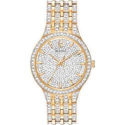 Bulova Crystal Pave 3-Hand Quartz Slim Case Watch