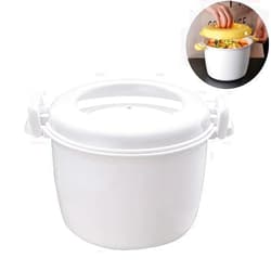 WANGYZJ Microwave Rice Cooker, Food Grade Portable Microwave Steamer for Rice, Microwave Steamer for Vegetables, Microwave Cookware (S)
