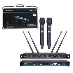 STARAUDIO 2CH Church UHF Wireless Microphone Reciver System 2 Channel Handheld Karaoke System Microphones Audio Studio Church Mic Dynamic KTV Microphones SMU-0223A