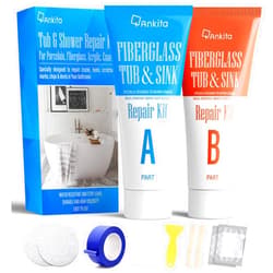 Ankita Tub Repair Kit White, Tub Chip and Bathtub Repair Kit for Enamel, Fiberglass, Acrylic, Porcelain, Patch and Repairs Chips, Crack, Scratches, Rust, Holes on Tubs, Toilet, Sink, Shower, Tray in Bathroom