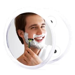 YoHumk Fogless Shower Mirror for Shaving and Makeup with 3 Removable Powerful Suction Cups, Shatterproof Anti Fog Mirror for Shower and Bathroom, Glassless Safety Kids Mirror