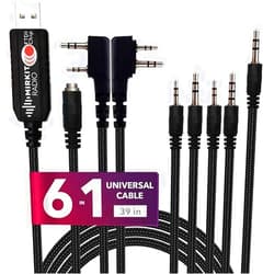 MIRKIT FTDI USB Baofeng Programming Cable 6 in 1 Model 5 for Flashing Ham Radios: Baofeng Radio, Wouxun, Kenwood, Motorola, Yaesu