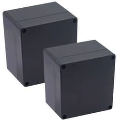Raculety 2 Pack Project Box IP65 Waterproof Junction Box ABS Plastic Black Electrical Boxes DIY Electronic Project Case Power Enclosure 4.72
