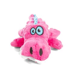 goDog Gators Squeaky Plush Dog Toy, Chew Guard Technology - Pink, Small