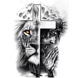 DYAIANGMU Jesus Christ Cross Stitch Kits for Adults Beginner,Lion Counted Cross Stitch Kits Printed Stitching Cute Patterns Dimensions Needlepoint Art Crafts Embroidery Kits for Adults Beginners