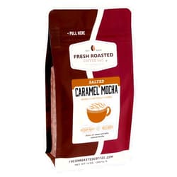 Fresh Roasted Coffee, Salted Caramel Mocha Flavored Coffee, 12 oz, Medium Roast, Kosher, Ground