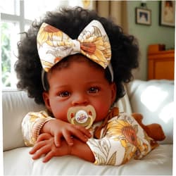 BABESIDE Lifelike Reborn Black Girl- 18-Inch Realistic Newborn Real Life Baby Dolls with Clothes and Toy Gift for Kids Age 3+ - Megan
