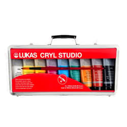 LUKAS Cryl Studio Acrylic Paint Suitcase Set of 9-100ml Tubes of Professional Grade Paint from Germany