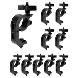 QWORK Heavy Duty Truss Clamp Stage Light Trigger Clamp, 10 Pack 330 lb. Aluminum Fixture, DJ Light Clips Fits 1.89-2.0 in. Trusses, for Par Light Moving Head Beam Stage Light, Black