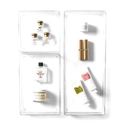 BINO | 3-Piece Drawer Organizer Bin Set | THE MODULAR | Multi-Purpose Storage | Durable | BPA-Free | Desk Drawer Organizer | Vanity Organizer | Bathroom Drawer Organizers | Makeup Drawer Organizer