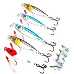 Anglerkey Fishing Lure Metal Jigs Shore Casting Jig, Micro Jigging Lure Artificial Baits for Tuna Bluefin Bass Groupers with Assist Hooks