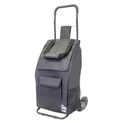 dbest products Trolley Dolly Compact, Black Foldable Shopping cart for Groceries with Wheels and Removable Bag and Rolling Personal Tote Handtruck Standard