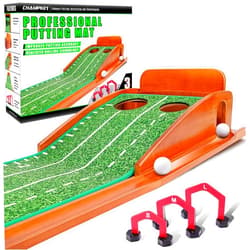 CHAMPKEY Premium Wooden Golf Putting Mat with 3 Golf Putting Gates - Realistic Putting Surface Simulates Real Golf Putting Green - Improve Putting Accuracy and Challenge