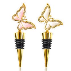 JruiZhp Butterfly Wine Bottle Stopper, JruiZhp 2 Pcs Wine Stoppers Cute, Wine Stopper Baby Favors for Birthday Wedding Favor Bridal Party Shower or Engagement Souvenir Gift Supplies