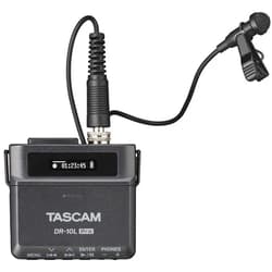 TASCAM DR-10L Pro Field Recorder with Lavalier Microphone and 32-bit Float Recording for Audio for Video — Supports 512GB microSDXC and LTC Jam Sync for Seamless Timecode Synchronization