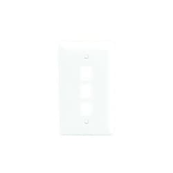 On-Q Legrand - OnQ 3 Port Keystone Single Gang Wall Plate, 1 Gang Keystone Wall Plate Supports 3 Keystone Insert, Screw-In Plastic, White, 10 Count, WP3403WH10