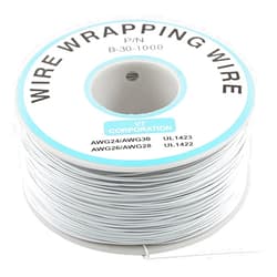 URBEST 305M White PCB Solder PVC Coated Tin Plated Copper Wire Wire-Wrapping 30AWG 105 Celsius Cable Roll (White)