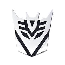 The Masonic Exchange Transforming Auto Robot Decepticon Auto Emblem - [Chrome][5'' Tall]