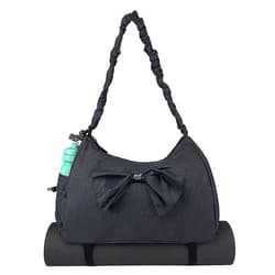 WOLT Gym Bag For Women, Black Yoga Mat Bag with Shoes Compartment, Wet Pocket and Water Bottle Pocket