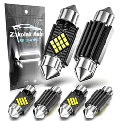 Zakolak 6pcs 6418 6411 DE3425 LED Interior Car Lights Blubs, Extremely Bright 36mm DE3423 1.42inch Led Festoon Bulb, Upgraded 400LM 6500K Dome Map Door Lights LED Blub for Cars (White)