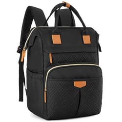 BAGSMART Backpack for Women, Laptop Backpack Fits 15.6 Inch Computer, Teacher Backpack, Bookbags with Charging Port Hole for College Work Business, Black