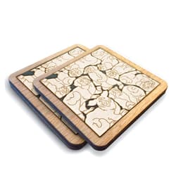 Momapopup Bernese Mountain Dog Coaster Set — Berner Puzzle Wooden Coasters, Laser-Cut Interlocking Jigsaw Drink Mats, Bernese Mountain Dog Mom Dad Gift, Berner Lover Home Decor, Gift for Berner Owners