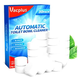 Vacplus Toilet Bowl Cleaner Tablets 30 PACK, Automatic Toilet Bowl Cleaners with Bleach for Deodorizing and Descaling, Bathroom Cleaner Against Tough Stains