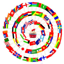 AhfuLife Different Countries Toothpick Flag, 100 Pcs Mini Flags on Sticks, International Toothpick Flags Cocktail Picks, Different Countries Cupcake Toppers for International Party Supplies