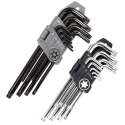 Owl Tools Torx Wrench and Security Bit Wrench Set (18 Wrenches) 9 Standard Torx Star Wrenches and 9 Security Tamper Proof Torx Wrenches