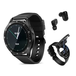 VOVOAEWACH Smart Watch with Earbuds, 1.32 Inch Round Fitness Watch X7, 2 in 1 Bluetooth Watch with Step,Calories,Sleep Monitor,Heart Rate Blood Pressu-re Monitor for iOS & Android