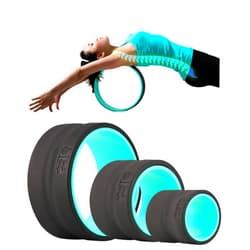 YOGI GRIPS Back Roller Wheel- Foam Padded Back Stretcher Wheel with Center Spine Cradle-Back Pain & Stretching- Deep Tissue Massage Roller for Back (Set of Three- Medium, Small and Extra Small)
