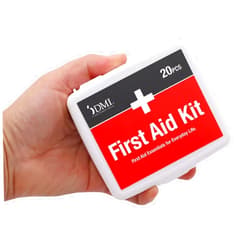 Dramamine Kids Chewable Motion Sickness Relief Grape 8 Count & DMI Mini First-Aid Kit 20-Piece for Minor Cuts and Scrapes