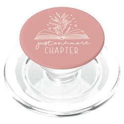 Book Lover Gifts by Vine Mercantile Just One More Chapter - Floral Book Lover (Dusty Rose) PopSockets PopGrip for MagSafe