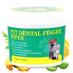 OPULA 110Pcs Dog Teeth Cleaning Finger Wipes, Pet Dental Wipes for Cats & Dogs, Dog Teeth Cleaner, Freshen Breath, Reduce Plaque & Tartar, All Natural Formulated Dog Dental Care Wipes