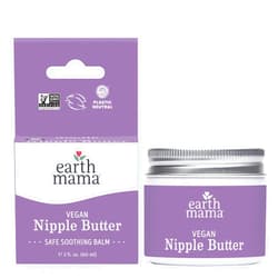 Earth Mama Vegan Nipple Butter | Cruelty-Free Breastfeeding Cream for Nursing Mamas | No Lanolin, 2-Ounce