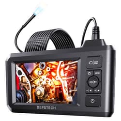 DEPSTECH Industrial Endoscope, 5.5mm 1080P HD Digital Borescope Inspection Camera 4.3 Inch LCD Screen IP67 Waterproof Snake Camera with 6 LED Lights, 16.5FT Semi-Rigid Cable,32GB Card and Helpful Tool