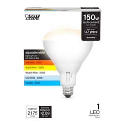 Feit Electric BR40 LED Light Bulb, 150W Equivalent, Dimmable, 5CCT, E26 Medium Base, 90 CRI, 2175 Lumens, Recessed Can Light Bulbs with Switch on Bulb, 13-Year Lifetime, BR40150DM5CCTCA15K
