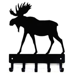 The Metal Peddler Moose Key Rack Hanger - Small 6 inch Wide - Made in USA; Wall Mount